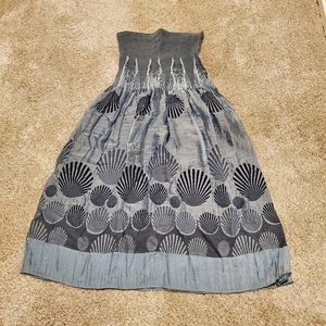 Gray & Blue Maxi Skirt